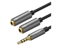 Kabel i złączka UGREEN Rozdzielacz audio AUX mini jack do słuchawki+mikrofon 6957303836192